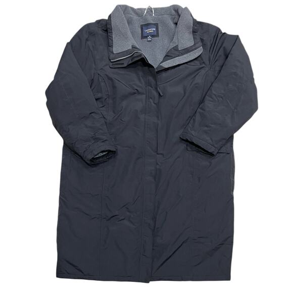 Lands End Squall Stadium Extra Long Maxi Jacket Womens 3X Black Parka Waterproof - Picture 1 of 9